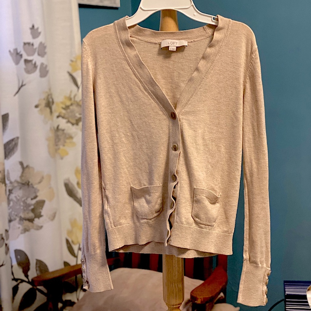 LOFT Cardigan w Button Detail on Sleeves - Sz Small